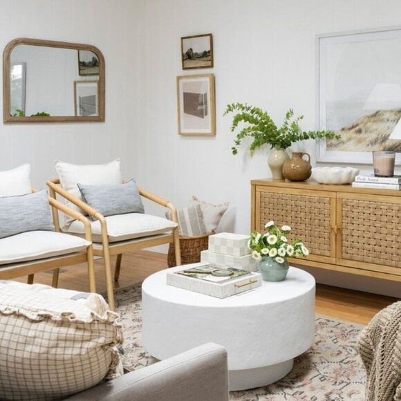 Threshold Studio McGee 16x20 Color Block Abstract Glass Framed Wall Art Lt Navy - Picture 6 of 8